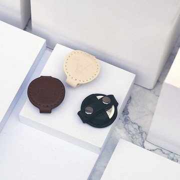 Apple Air Tag 寵物項圈保護套，真皮軟皮，刻有姓名，狗貓追蹤標籤