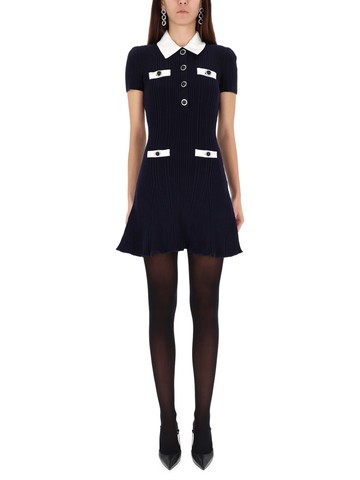 self-portrait mini dress with contrasting collar