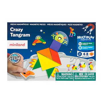 Miniland 七巧外星人磁鐵遊戲板 啟蒙想像力及創意邏輯 吸鐵設計 好拿取不滑落 西班牙原裝進口 圓角打磨無毛邊  多色  2人  1組