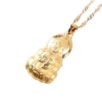 金願觀音項鍊(24K金箔) (招財/擋煞/納福/旺事業/佛教七寶/六字真言)