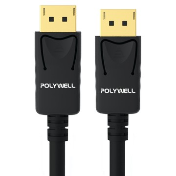 POLYWELL 寶利威爾 DP1.2 傳輸線  1m  黑色  1條