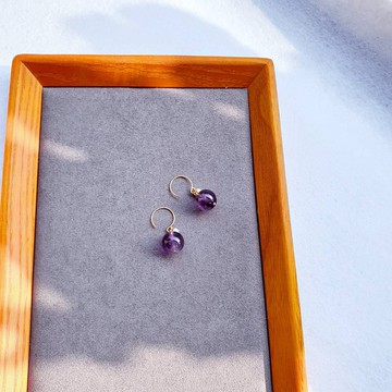 │14kgf輕珠寶│紫水晶耳環