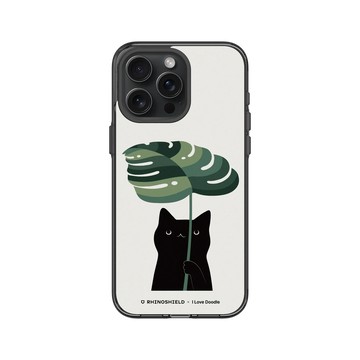 iPhone 15 Pro Max Clear 酷墨灰 - ilovedoodle (Lim Heng Swee) - Cat and Plant - Umbrella
