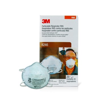 活性碳口罩 【3M】R95等級頭帶式酸性氣體專用含活性碳口罩 20個x1盒 8246