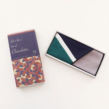 附情人節限定包裝紙 附禮盒 日本製造高品質手帕 後口袋 綠色 47×47cm 100%純棉