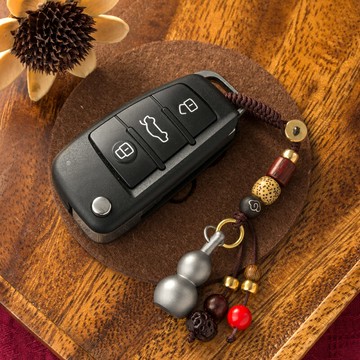 鈦合金葫蘆鑰匙扣掛件手工編織繩掛飾創意個性汽車鏈網紅吊墜掛飾