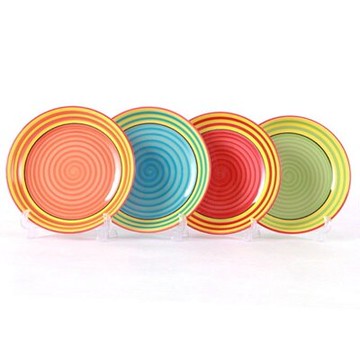 現貨+預購 陶瓷餐盤 創意西餐盤子(任三款)-繽紛彩虹圓形深盤居家廚房用品10款73h17【獨家進口】【米蘭精品】