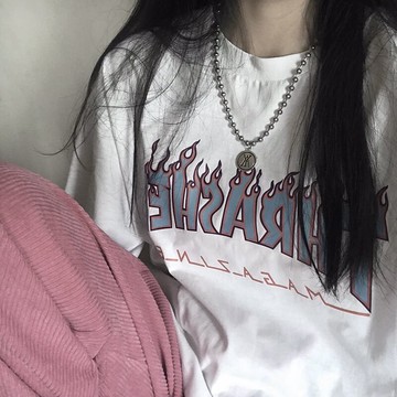 白色短袖T恤女新款夏季ins潮原宿風寬松顯瘦體恤半袖上衣