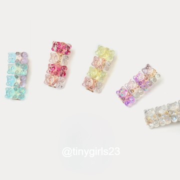 【太妮絲W111】現貨 韓系 小熊軟糖髮夾 明星同款 童趣 可愛 邊夾 韓國 少女心 頭髮