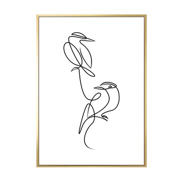 Boluo 菠蘿選畫所 掛畫 比翼鳥II  40 x 30cm  金色