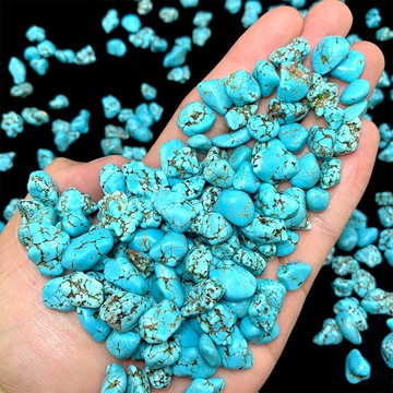 優化綠松石碎石原石顆粒藍水晶礦石標本供佛七寶石裝藏曼扎寶石