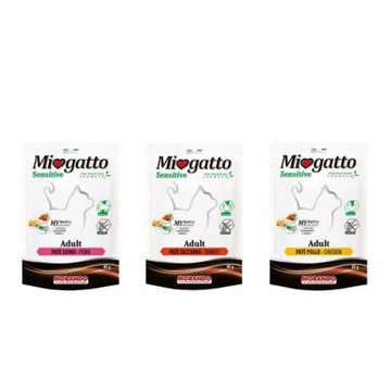 【24入組】義大利MORANDO摩納多 MIO御廚無穀低敏單一蛋白質 貓主食餐包85g(貓餐包|貓主食|貓飼料)(買二件送寵喵樂-貓草玩具x1包)