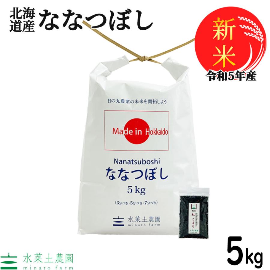 新米 米 お米 米5kg ななつぼし 白米 精米 令和5年産 北海道産 古代米お試し袋付き