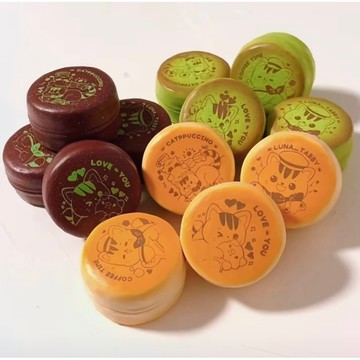 賠本出清🉐Luna車輪餅 紅豆餅 3款squishy 一按一個坑 巧克力抹茶原味 慢回彈 今川燒