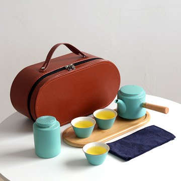 旅行功夫茶具小套裝簡約便攜式快客杯戶外旅游隨身泡茶壺陶瓷茶杯