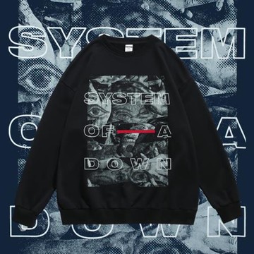 體制崩潰歐美搖滾樂隊潮牌周邊衛衣寬松圓領套頭男女春秋bf休閑