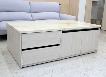 【歐風別館】索尼3*5尺洗白色仿石面茶几【基隆至台中免運費】