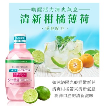 日本獅王細潔適齦佳極緻8效漱口水清新柑橘薄荷600ml