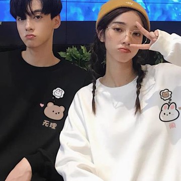 很仙的同色系情侶裝衛衣秋冬新款2022小眾設計感重磅無帽情侶衛衣