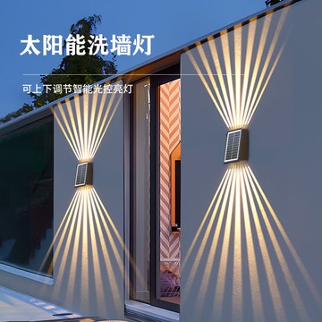 免運 璧燈 超亮太陽能庭院燈家用室外防水圍墻裝飾布置洗墻燈花園陽臺氛圍燈S36快速出貨