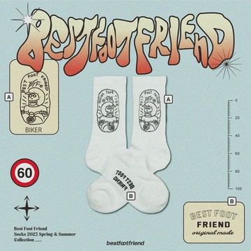BEST FOOT FRIEND BF23002-WH MOTORCYCLE RIDER 機車騎士 BFF 中筒襪 小腿襪 (白色)