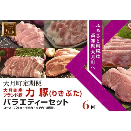 ふるさと納税 高知県大月町産ブランド豚　力豚バラエティーセット 計6回 高知県大月町