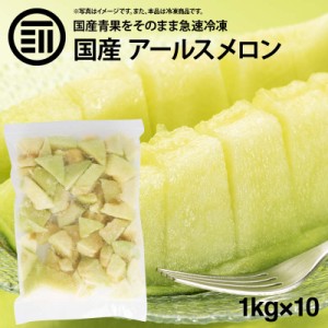 [前田家] 国産 鹿児島県産 アールスメロン 種 ワタ 皮なし 冷凍 1kg(1000g) x 10袋 カット スライス マスクメロン めろん 無添加 徳用 業