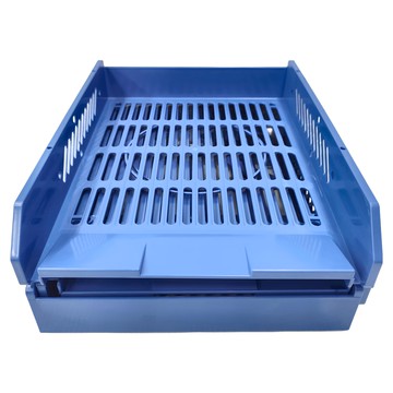 LONG HO 龍和文具 活動式公文架 DR303 340 x 260 x 235mm  3層  藍色