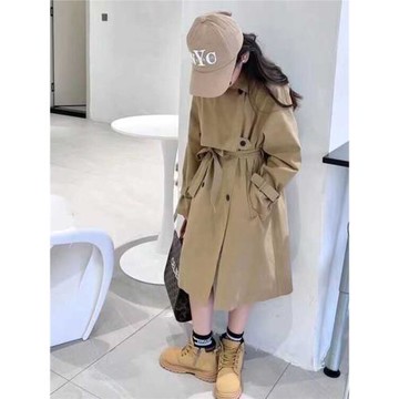 女童風衣外套2024新款秋裝兒童中長款英倫大童女孩春秋洋氣童裝潮