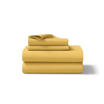 KSP｜繽紛 鳳梨黃 義大利平織長纖棉 簡約寢飾四件組