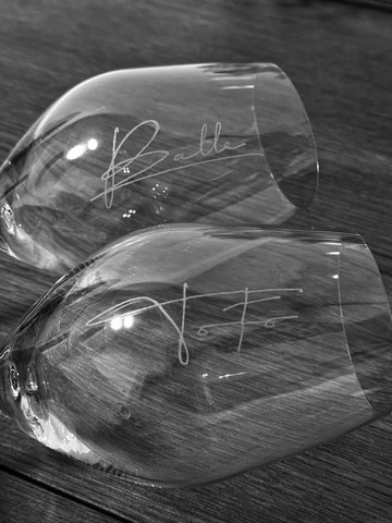 客製化手刻signature紅酒杯