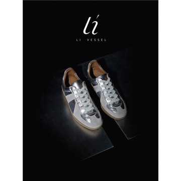 【貓貓家】銀色羊皮德訓鞋女2025秋季板鞋德迅鞋休閑鞋真皮小白鞋