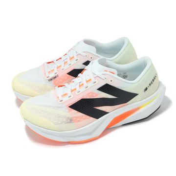 New Balance 競速跑鞋 FuelCell Rebel V4 2E 男鞋 寬楦 白 黑 橘 輕量 運動鞋 NB MFCXCN4-2E