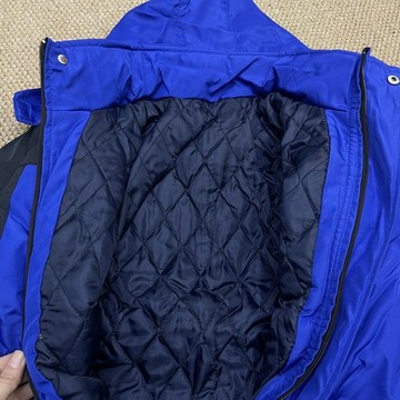 限時優惠 休閒加絨保暖外套 棉服學生冬季校服衝鋒衣可拆標藍色保暖加絨外套拼接