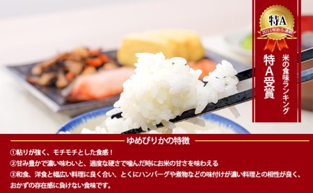 北海道 定期便 6ヵ月連続6回 令和5年産 ゆめぴりか 5kg×4袋 特A 精米 米 白米 ご飯 お米 ごはん 国産 ブランド米 肉料理 ギフト 常温 お取り寄せ 産地直送 送料無料