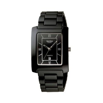 Vaness 羅馬紀元都會時尚陶瓷錶-黑-V55BW
