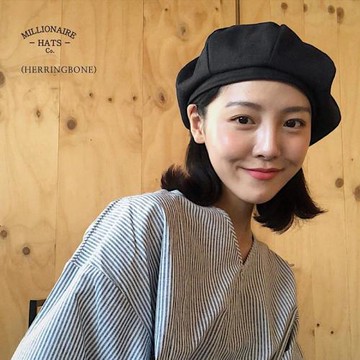 MOREZON【Millionaire Linen beret】檀健次同款八角貝雷帽子男女