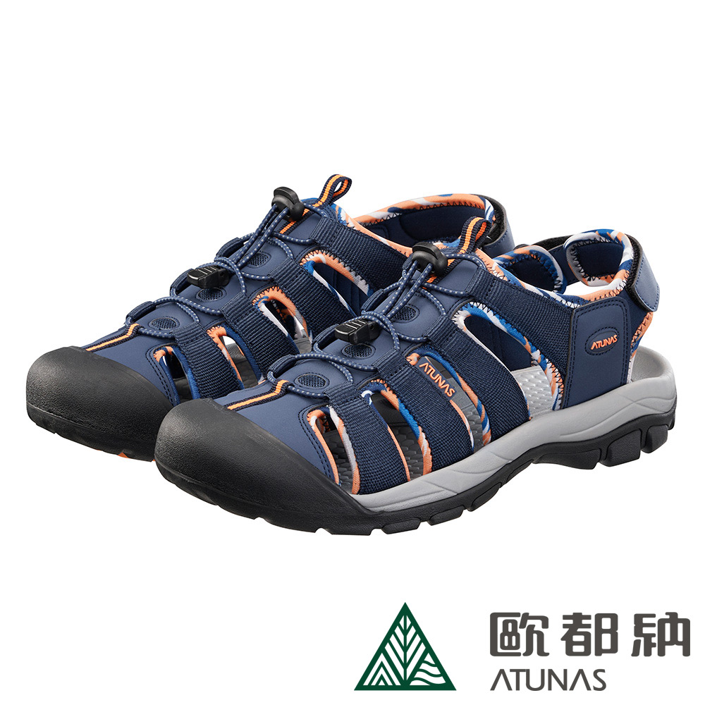 男款勇闖水陸輕量減震護趾涼鞋(A1GCFF02深藍/透氣/護趾/朔溪涼鞋/快乾/機能涼鞋)