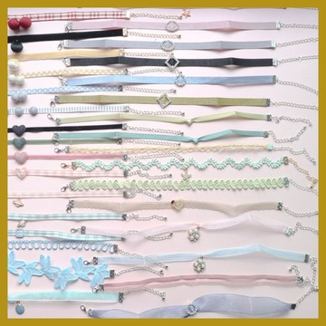 閤集日韓新款彩色性感蕾絲短款鎖骨鏈項圈 CHOKER項鏈女