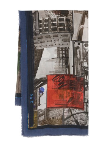 Faliero Sarti - Multicity graphic-print scarf - women - Modal/Cashmere - One Size - Blue