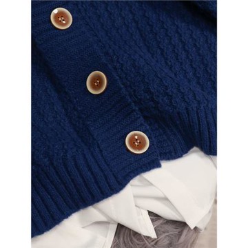 初中生女秋裝娃娃領毛衣外套學院風小個子短款針織開衫小個子學生