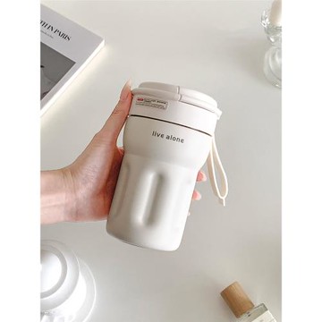 簡約保溫杯便攜316不銹鋼保冷杯隨手杯高顏值2023新款水杯吸管杯