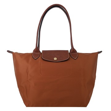 LONGCHAMP LE PLIAGE系列長把再生尼龍摺疊水餃包(中/白蘭地酒)