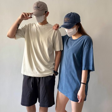 【AMERO】男裝 女裝 水洗 素面 短袖T恤 情侶裝