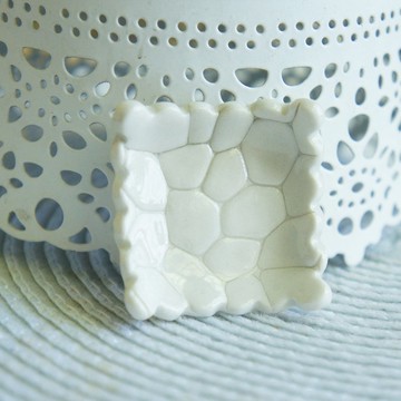 Lovely日本瓷土【小餅乾方盤、灰白】