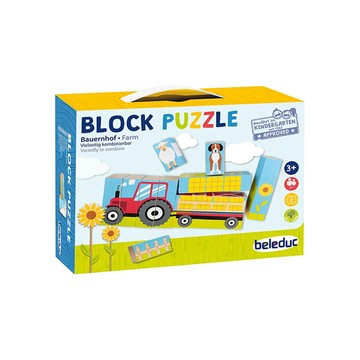 beleduc 農場積木拼圖 3歲以上兒童玩具  17片  1盒