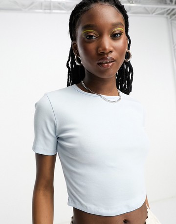 Weekday shrunken tee in pale blue