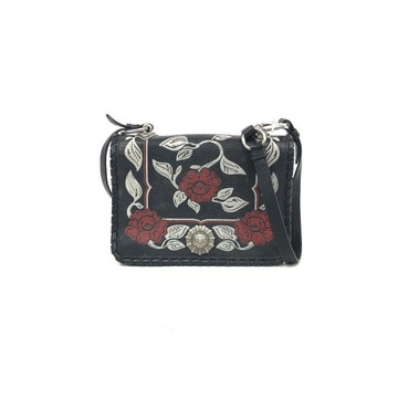 miu miu黑色拼接山羊皮單肩包