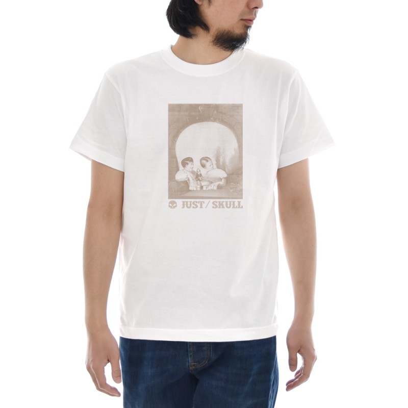 ジャスト Tシャツ Double Image Skull 半袖Tシャツ メンズ おしゃれ 