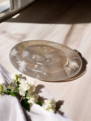 櫻花瑪瑙手鐲 瑪瑙手鐲高冰烟灰成形白花茉莉花套鐲園條53/54/55